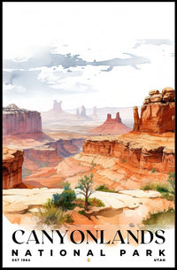 Canyonlands Watercolor Wall Art Poster