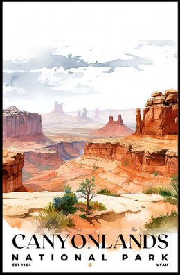 Canyonlands Watercolor Wall Art Poster