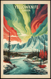 Yellowknife Aurora Travel Poster