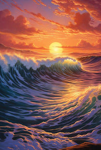 Serene Ocean Sunset Artistic Poster