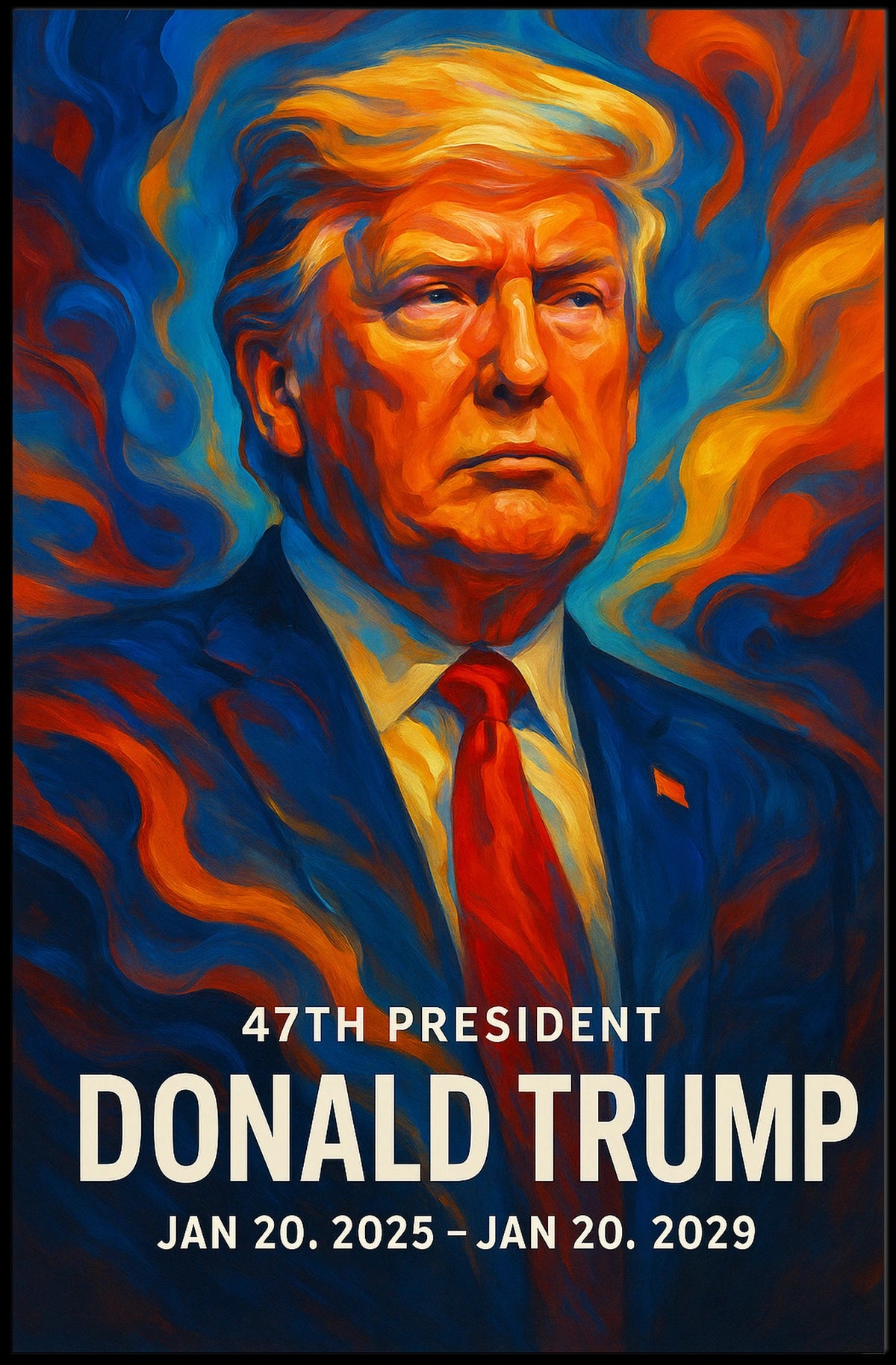 Trump Visionary Leadership Patriotism Historic Icon Cinematic Digital Painting Poster