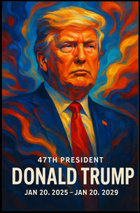 Trump Visionary Leadership Patriotism Historic Icon Cinematic Digital Painting Poster