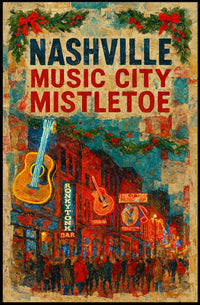 Nashville Music City Mistletoe Poster