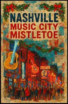 Nashville Music City Mistletoe Poster