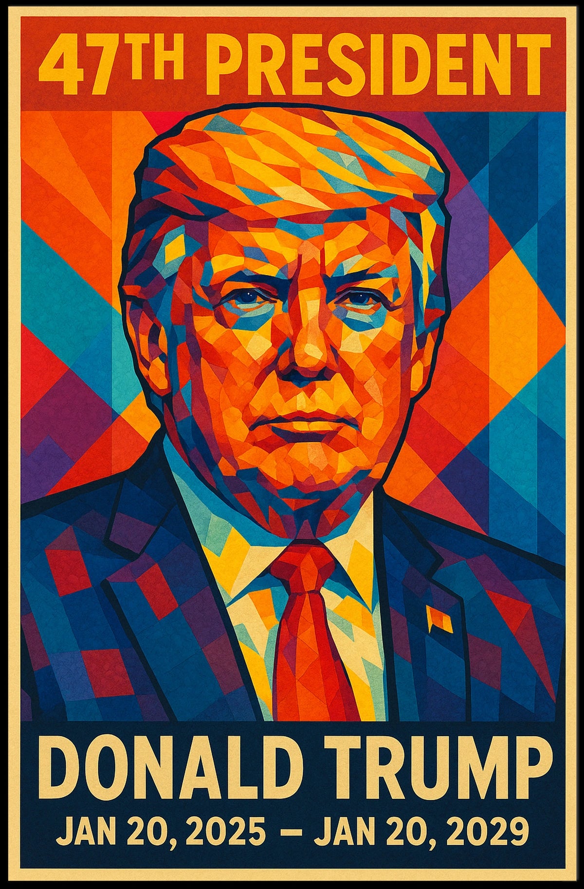 Donald Trump 47th President Patriotic Poster