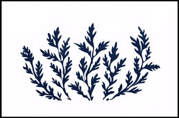 Abstract Botanical Minimalist Poster: Blue Foliage Design