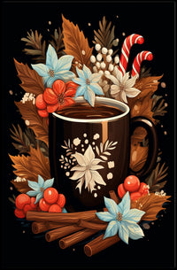 Cozy Holiday Beverage Art Poster - Abstract or Artistic Poster