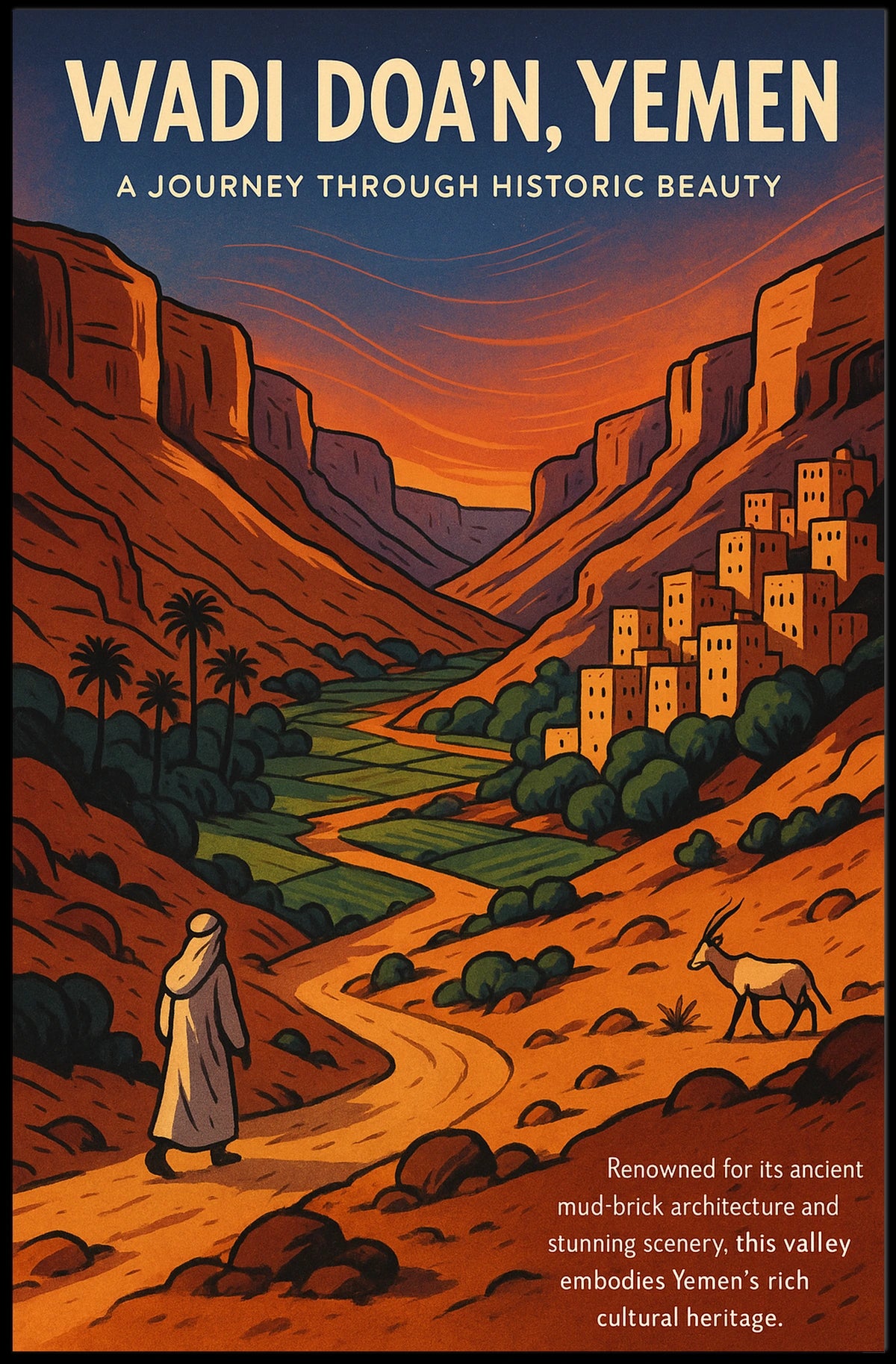 Wadi DoaN, Yemen A Journey Through Poster