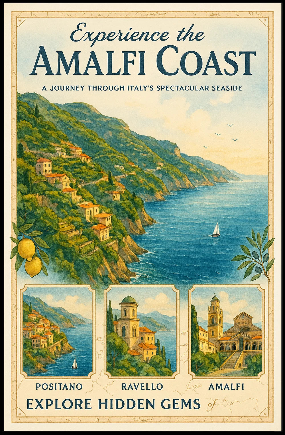 Amalfi Coast Travel Adventure Poster