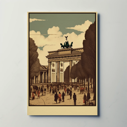 Berlin Brandenburg Gate Historical Landmark Travel Poster