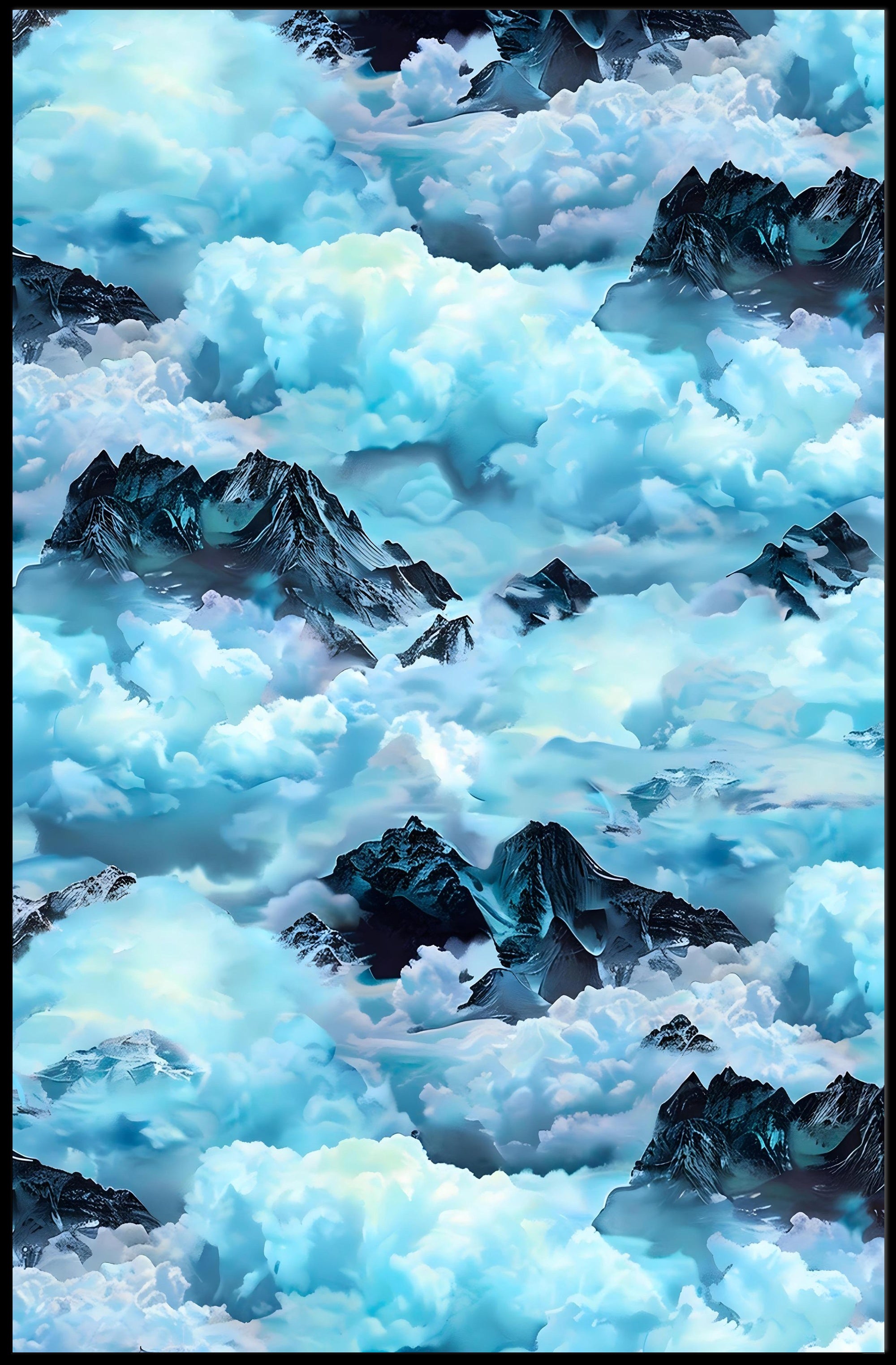 Majestic Mountain Clouds Wall Art Print