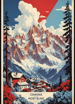 Chamonix-Mont-Blanc Scenic Travel Poster