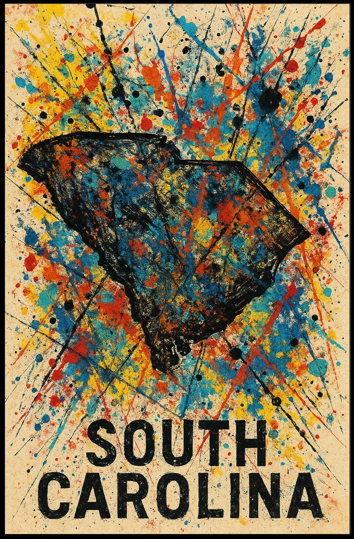 South Carolina Splash Poster