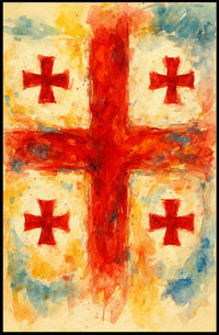 Vibrant Crosses Abstract Watercolor Poster