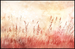 Serene Sunset Wildflower Watercolor Art Print