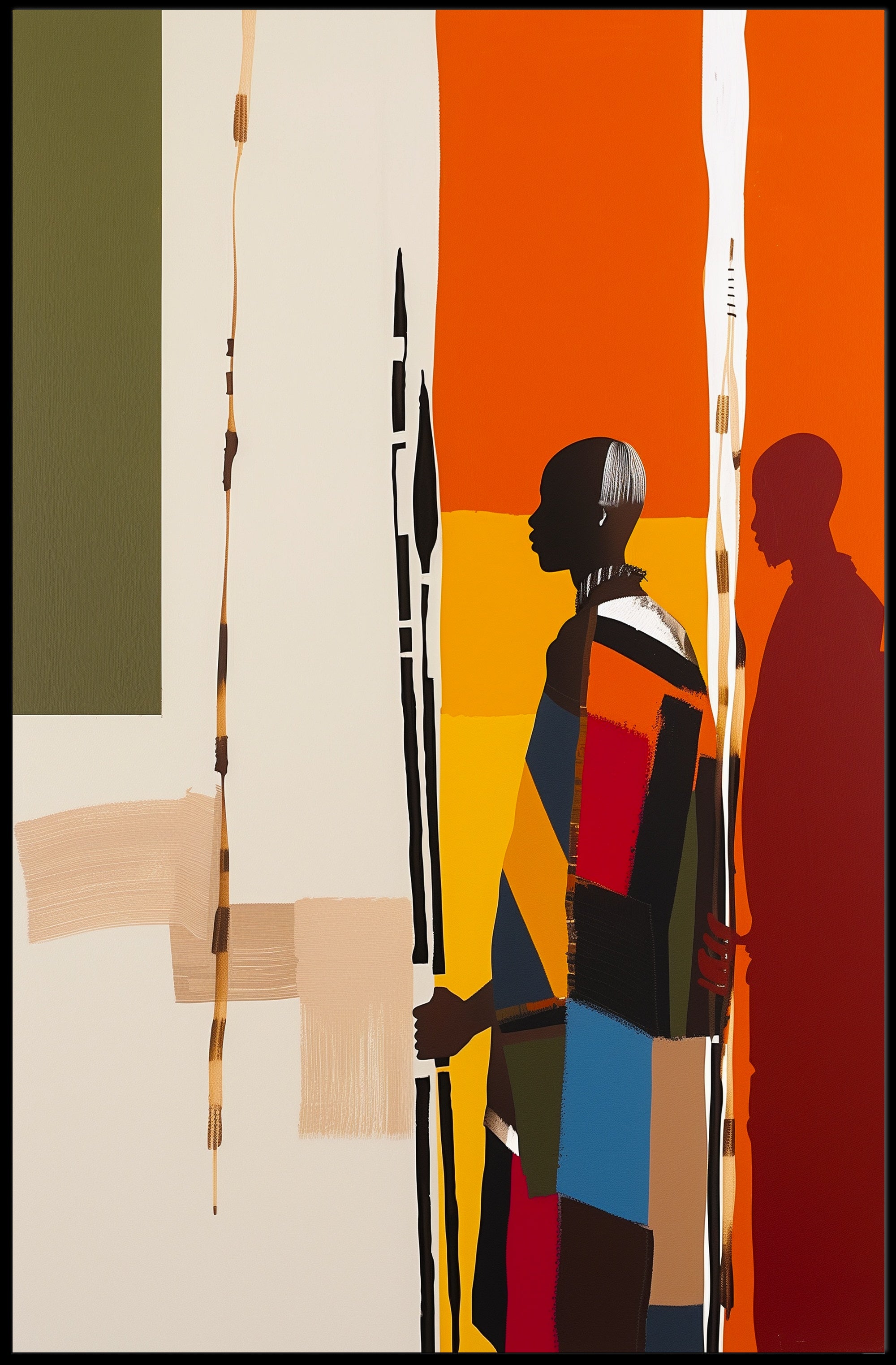 Vibrant Silhouettes Poster Modern Travel Wall Art