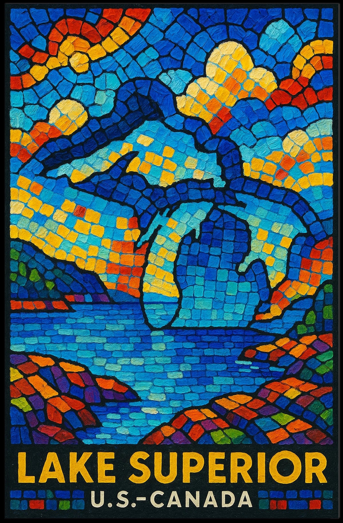 Lake Superior Mosaic Poster
