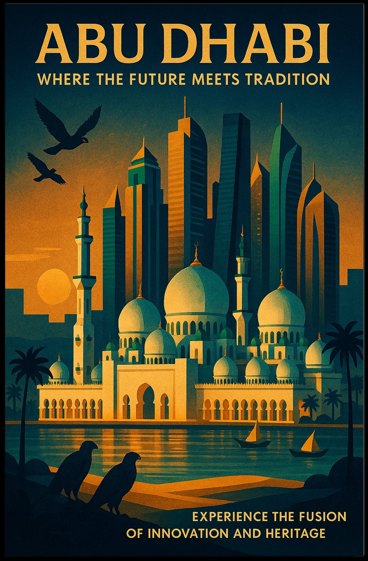 Abu Dhabi Harmony Future Meets Tradition Poster