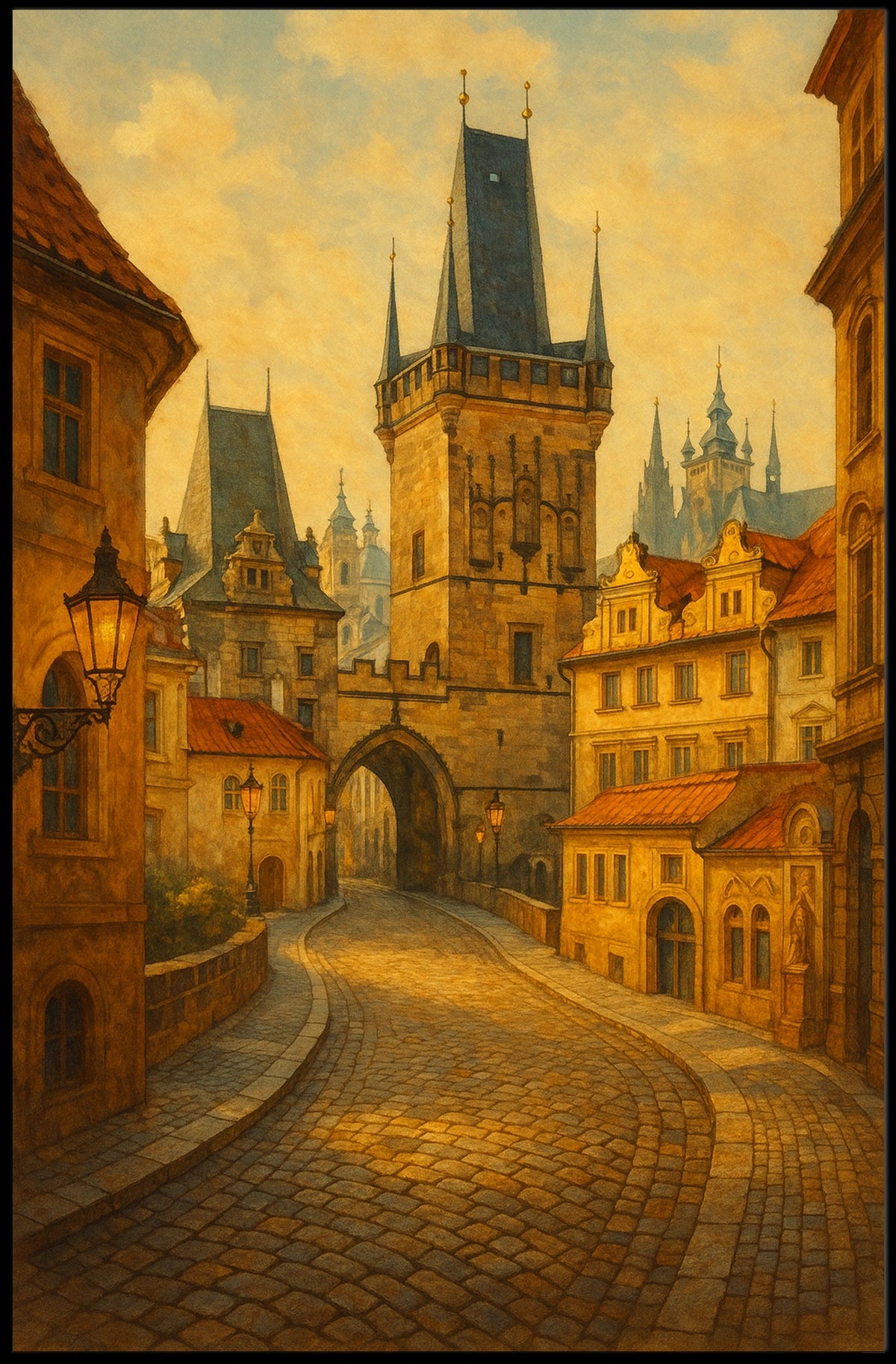 Enchanted Medieval Street Poster