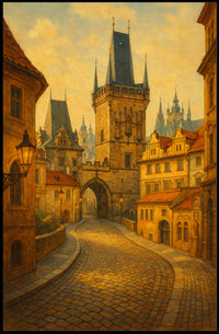 Enchanted Medieval Street Poster