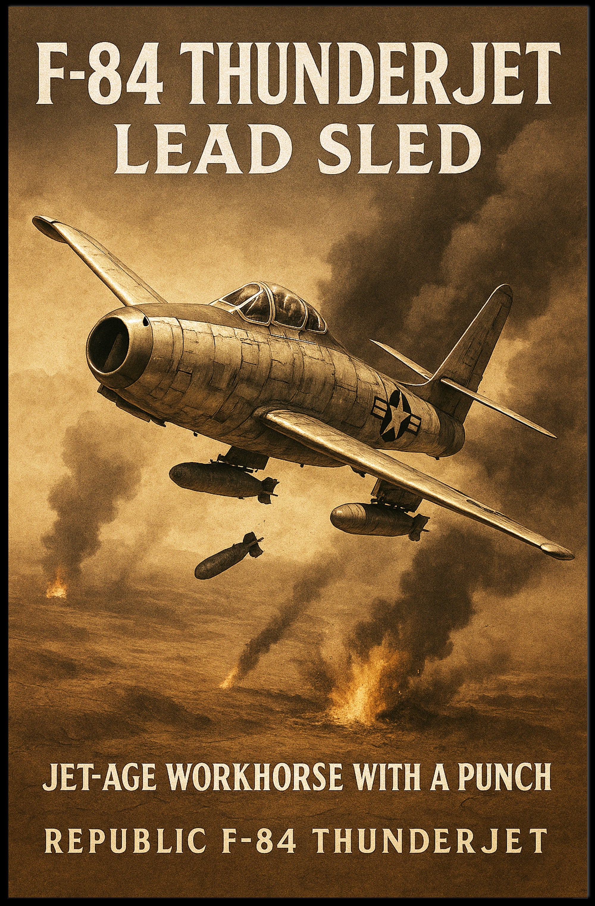 F-84 Thunderjet Jet-Age Workhorse Poster PosterGoat