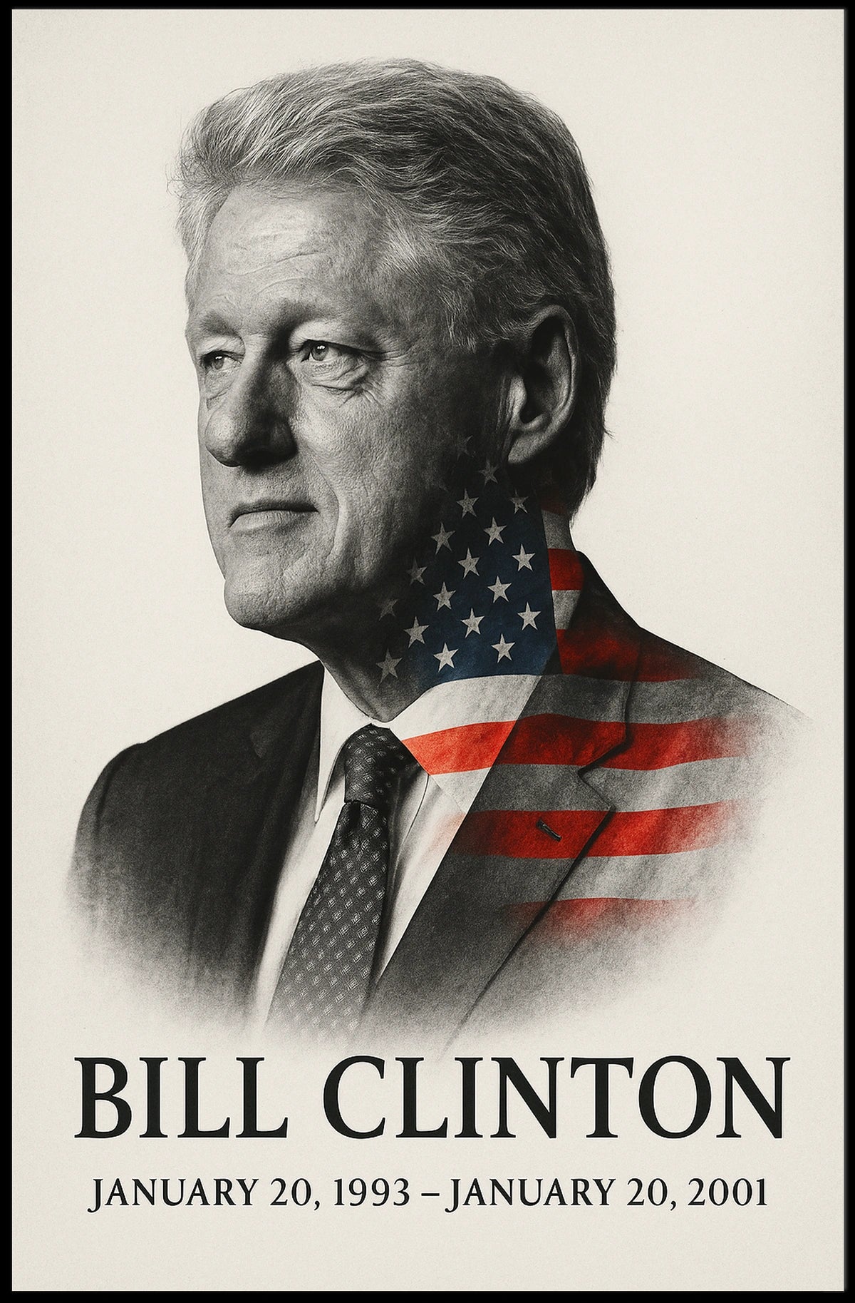 Bill Clinton 42nd President of the United States Reflections Poster