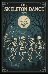 Dancing Skeletons Vintage Animation Pop Culture Poster