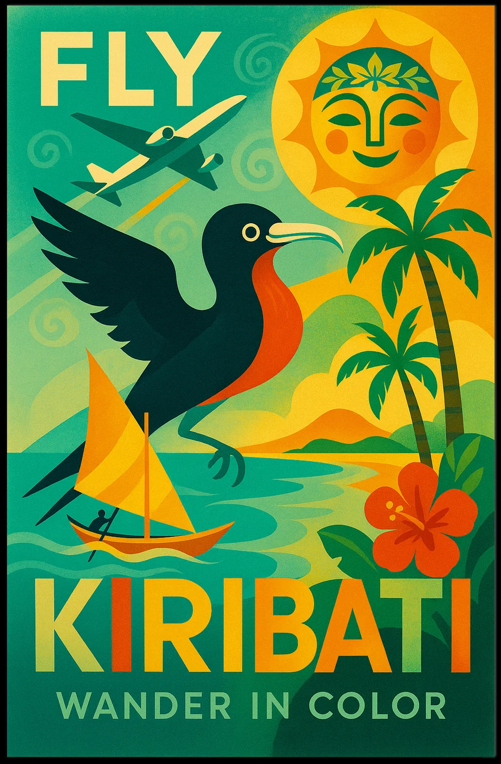 Vibrant Kiribati Travel Poster With Retro Modern Charm PosterGoat