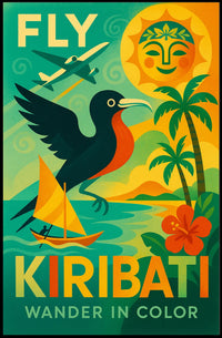 Vibrant Kiribati Travel Poster With Retro Modern Charm PosterGoat