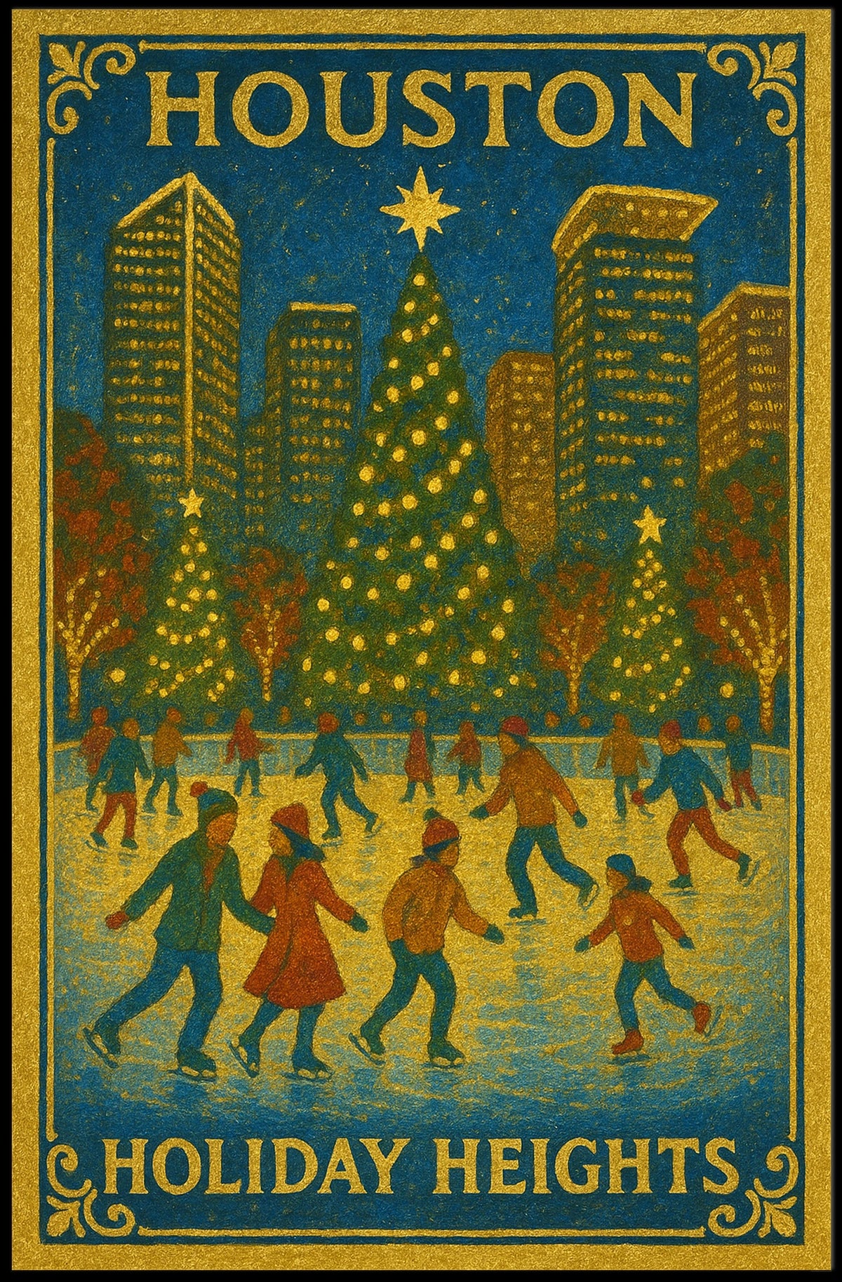 Houston Holiday Heights Poster
