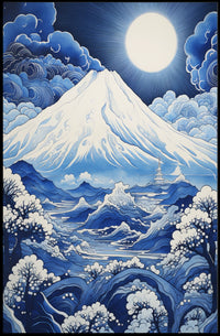 Mount Fuji Moonlit Tranquility Cultural Heritage Poster