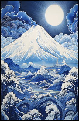 Mount Fuji Moonlit Tranquility Cultural Heritage Poster