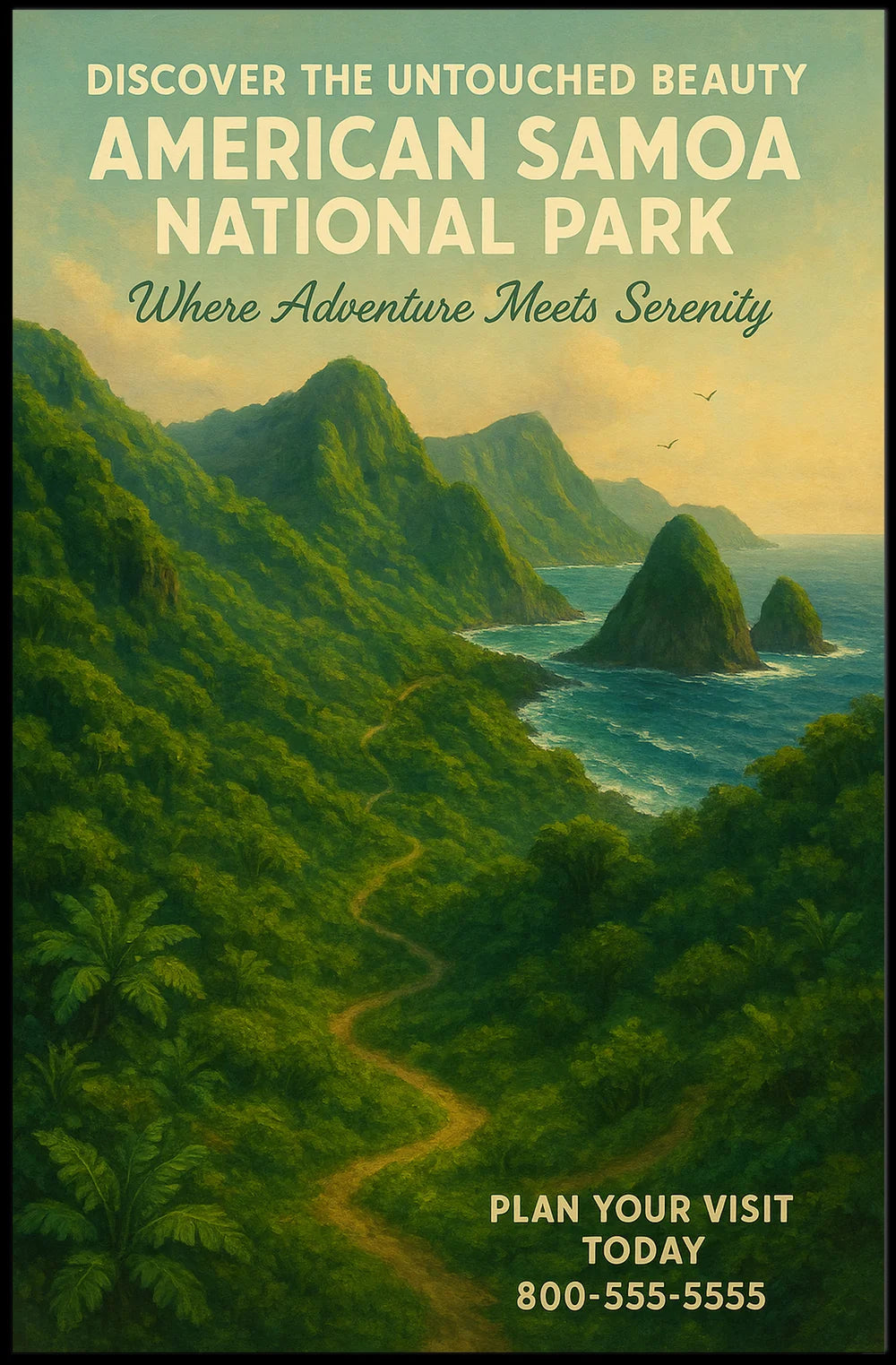 Adventure Meets Serenity Travel Destination Poster