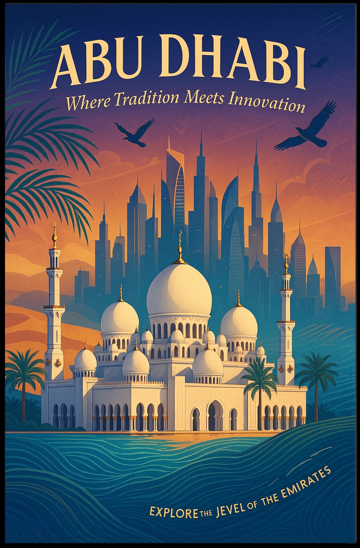 Abu Dhabi Tradition Meets Innovation Travel Poster
