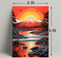Radiant Mountain Sunset Poster PosterGoat