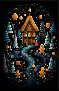 Whimsical Winter Wonderland Fantasy Art Poster