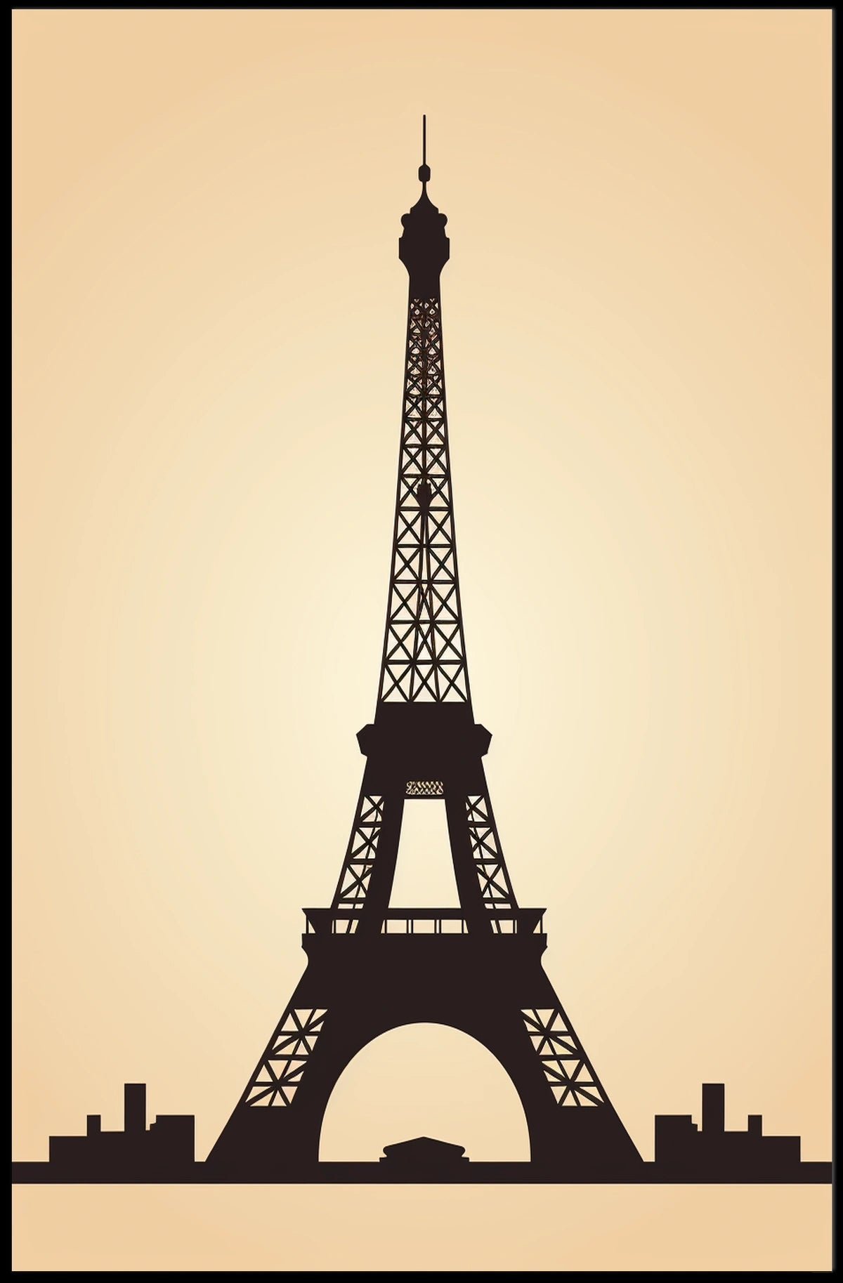 Eiffel Tower Silhouette Minimalist Travel Poster