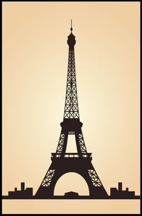 Eiffel Tower Silhouette Minimalist Travel Poster