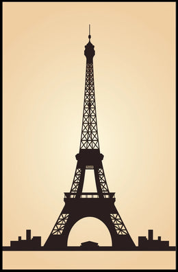 Eiffel Tower Silhouette Minimalist Travel Poster