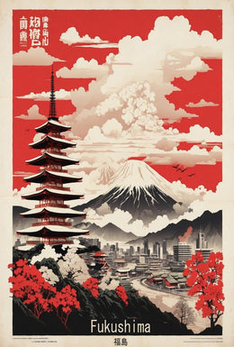 Fukushima Modern Tradition Blend Travel Poster