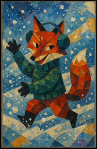 Winter Fox Delight Poster