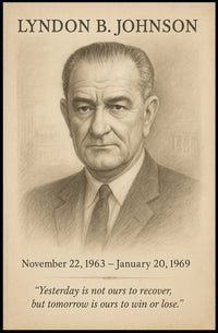 Lyndon B Johnson President Sketch Poster Art Print for Home Decor PosterGoat