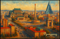 Pyongyang Cityscape Photography Realism Wanderlust Poster