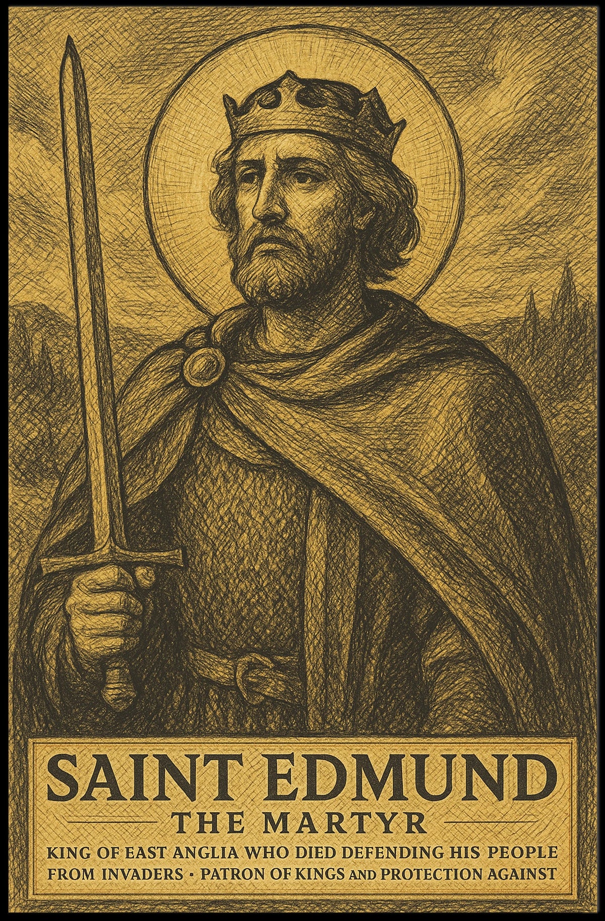 Saint Edmund The Martyr Poster