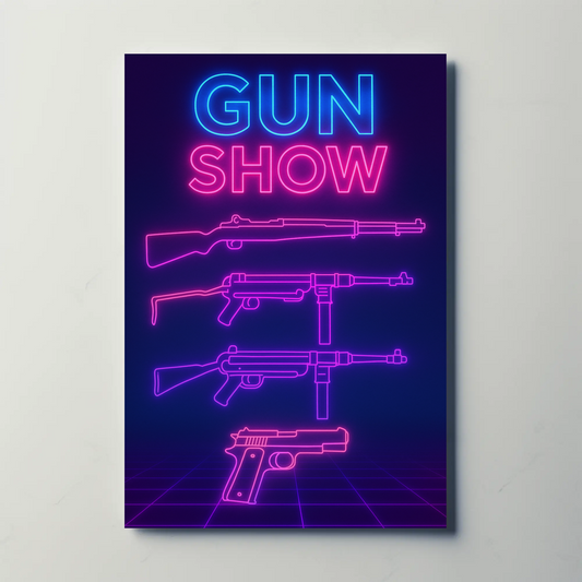 Gun Show Neon Firearm Poster