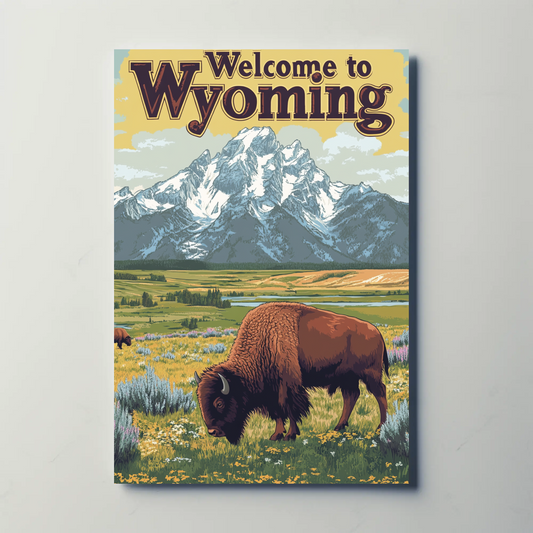 Welcome to Wyoming Vintage Poster