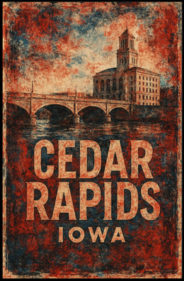 Cedar Rapids Iowa Scenic Vintage Home Poster