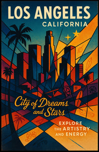Los Angeles City Of Dreams And Stars Poster