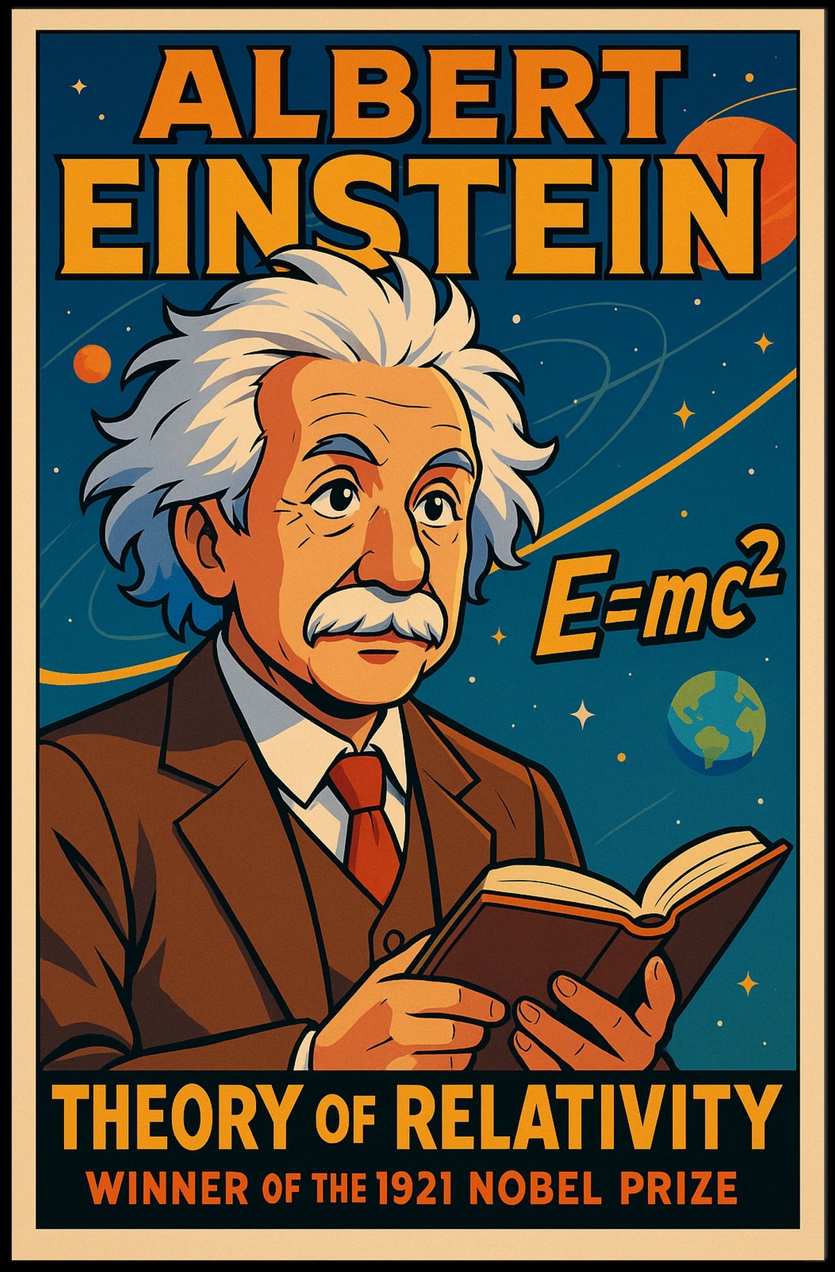 Albert Einstein Relativity Theory Vintage Scientific Educational Wall Art Decor Gallery Poster