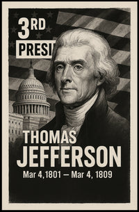 Thomas Jefferson 3rd President of the United States Digital Montaje Poster